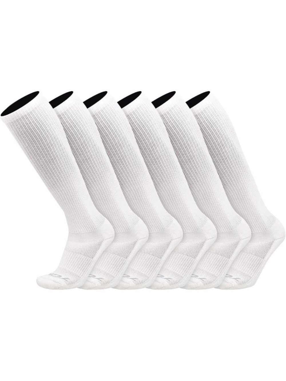 Moisture-Wicking Knee High Boot Socks for Men & Women - Cushioned 6-Pack, Sizes